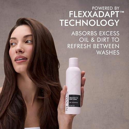 Nexxus Brunette Dry Shampoo for Dark Hair, 5 oz - Oil Absorbing & Invisible
