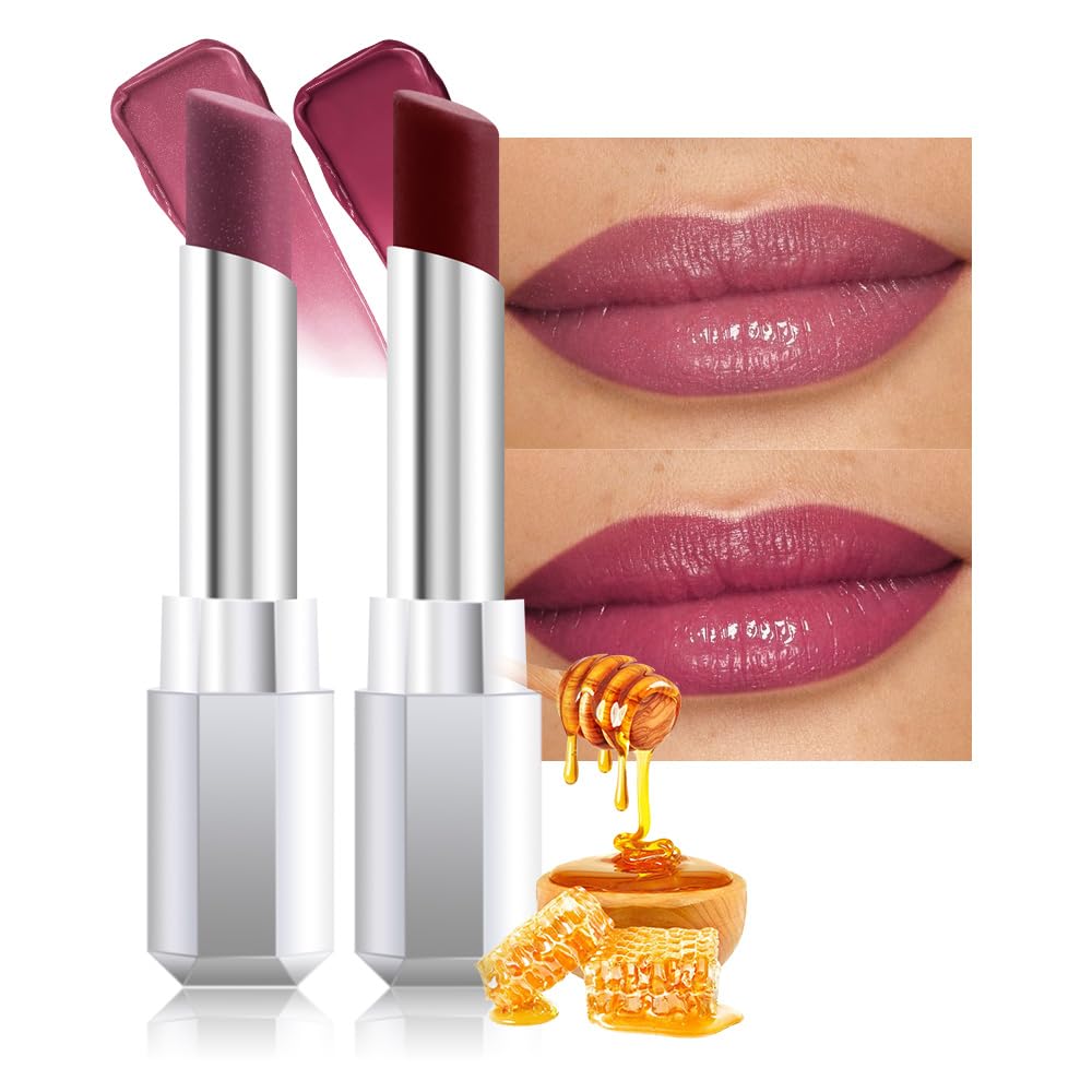 Rose Honey Lipstick - Moisturizing Tinted Lip Balm for Older Women | Hydrating & Nourishing Shine, 05 Rose
