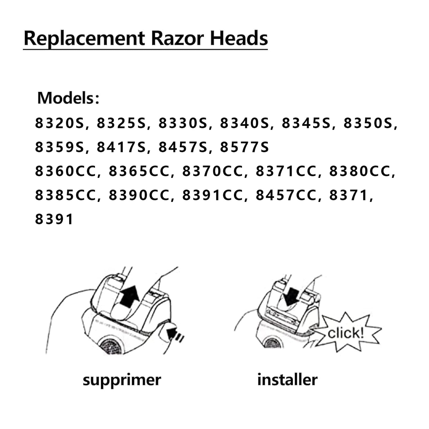 Replacement Heads Compatible with braun Replacement Electric Shaving Head Razor Blades futi