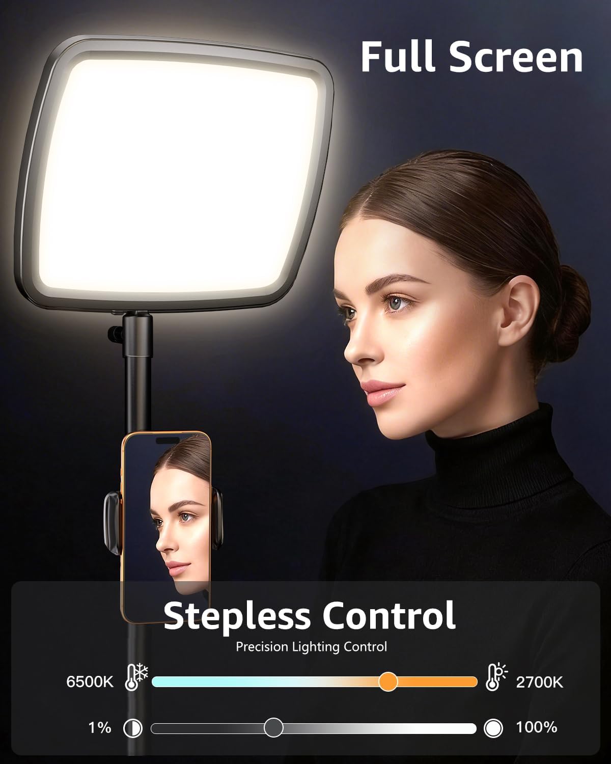 14-Inch Dimmable Ring Light with 75-Inch Stand | Soft Light for Streaming, Makeup, and Zoom
