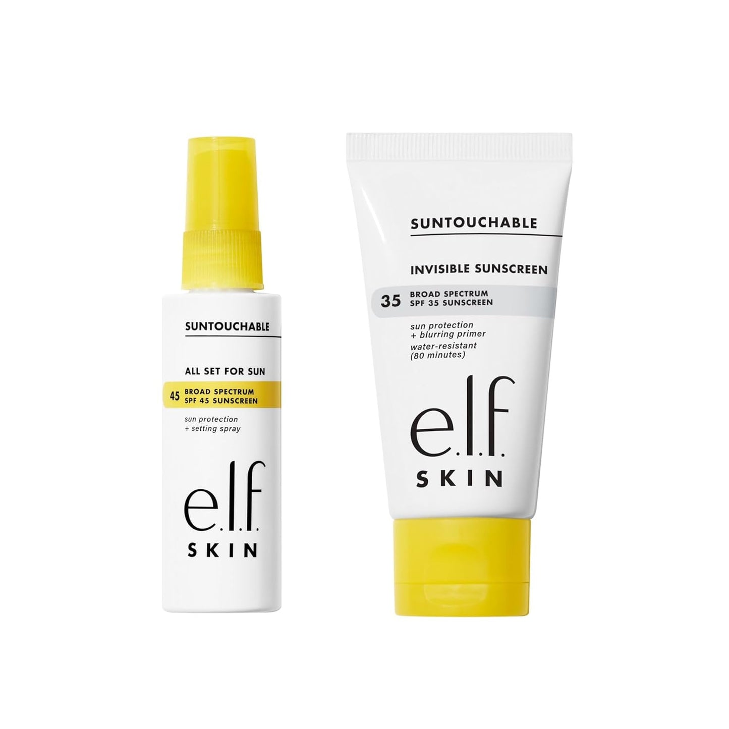 e.l.f. SKIN Suntouchable Fun in the Sun Duo - SPF 45 Setting Spray & SPF 35 Invisible Sunscreen | Vegan & Cruelty-Free
