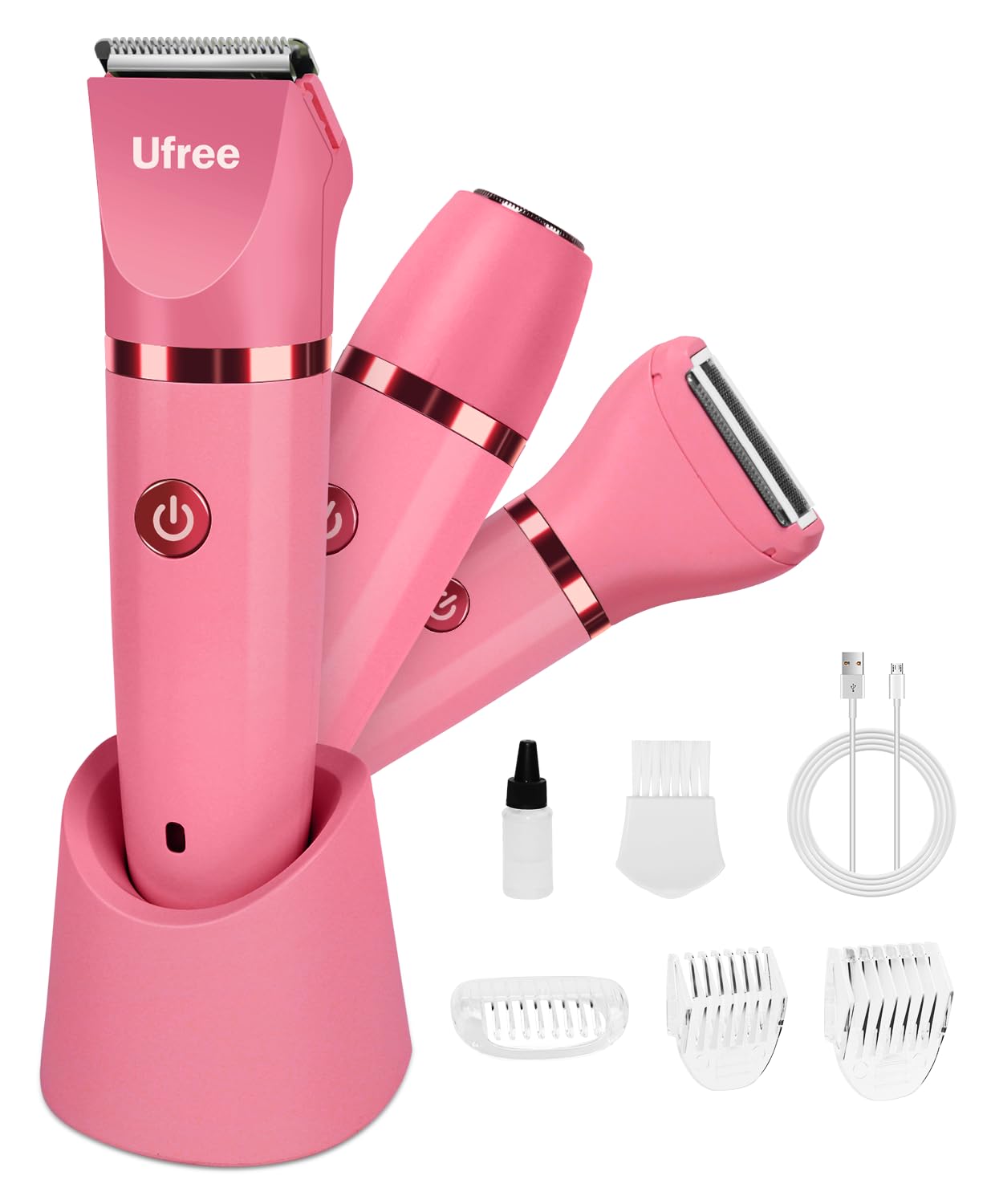 Electric Bikini Trimmer for Women - Waterproof Rechargeable Razor with Ceramic Blade | Personal Groomer for Legs & Pubic Hair - Purple