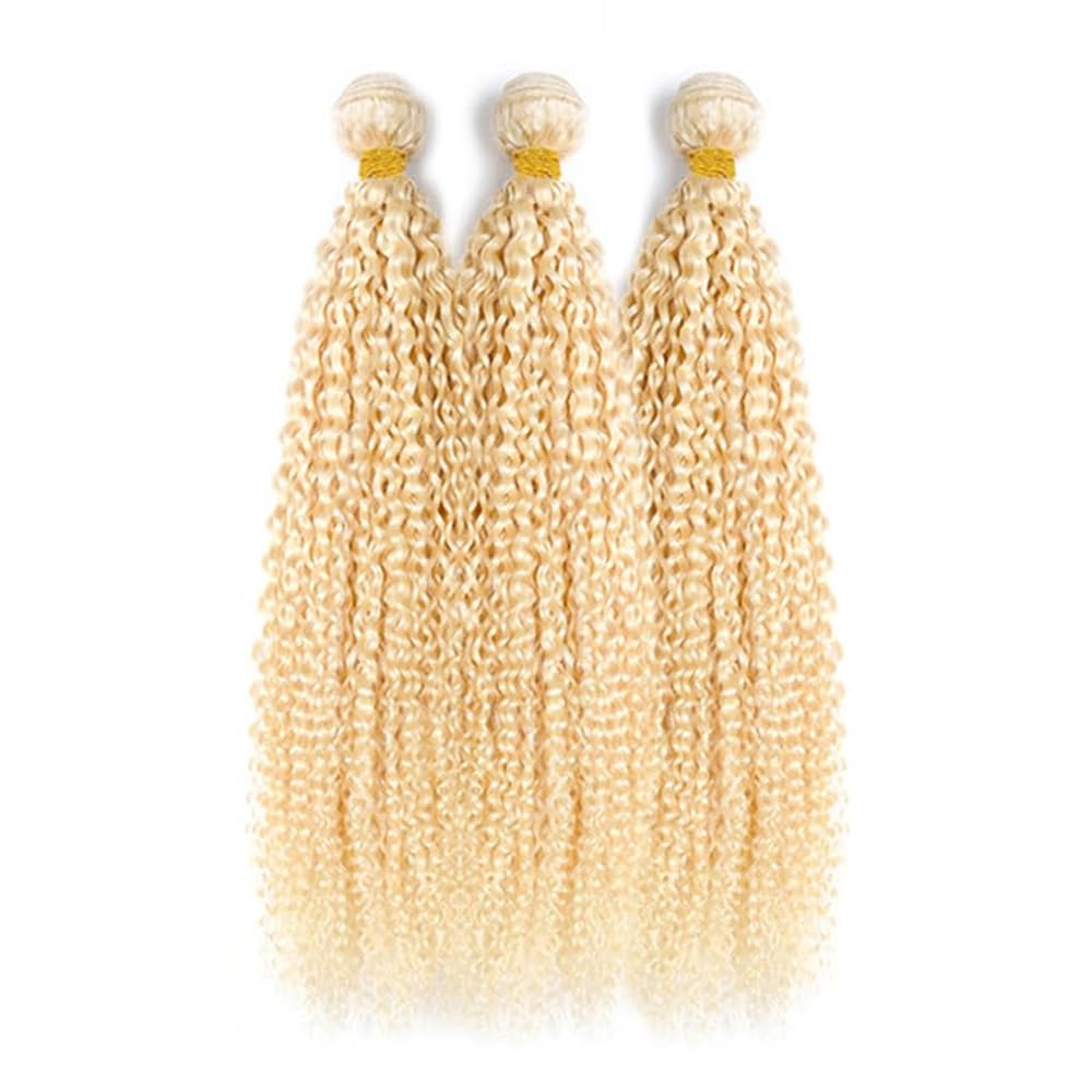 Blonde Bundles 613 Kinky Curly Bundle Human Hair Unprocessed Virgin Hair 3 Bundles 24 26 28 Inch Blonde Curly Wave Bundle Hair Weave