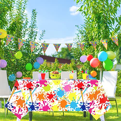 Art Paint Splatter Tablecloths - 3 Pack for Birthday Parties