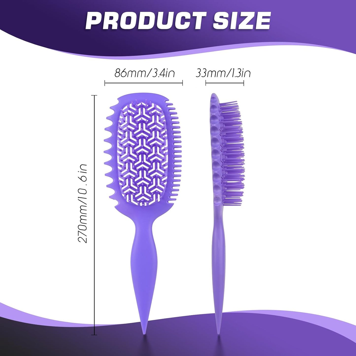 Curl Defining Vented Hair Brush - Effortlessly Detangles & Shapes | Ideal for All Hair Types, Reduces Frizz