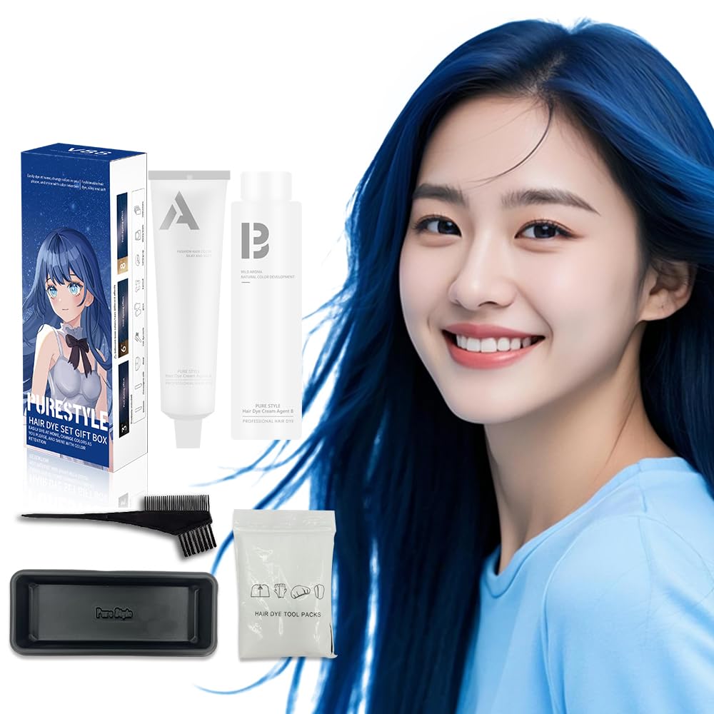 Permanent Light Ash Brown Hair Dye Cream Kit - Ammonia-Free Nourishing Formula | Complete Home Use Set 3.4 fl oz