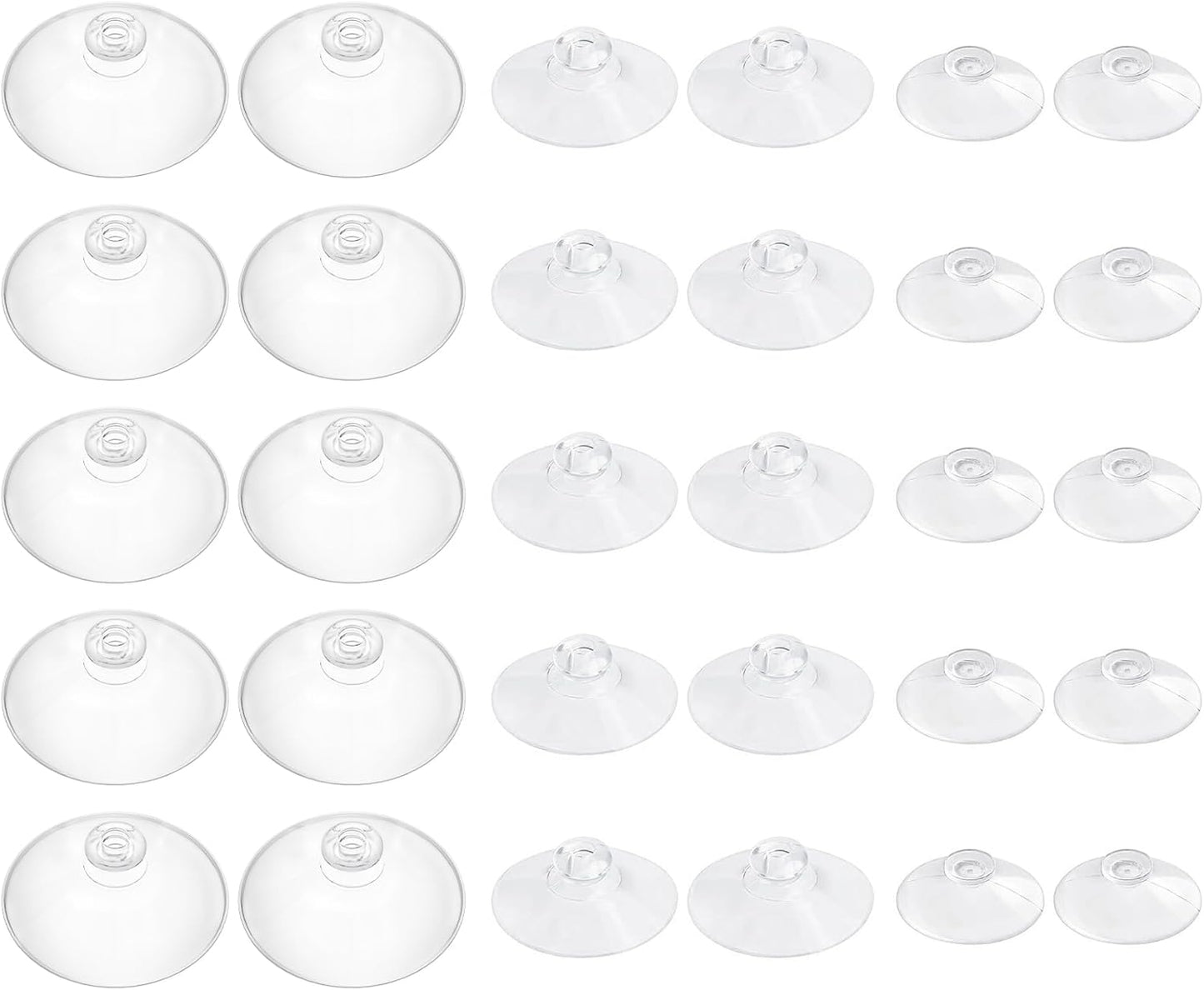 Pawfly 30 Pack Suction Cups for Glass | Small Rubber Suction Cups for Home Organization - Assorted Sizes 0.8, 1.2, 1.8 Inch