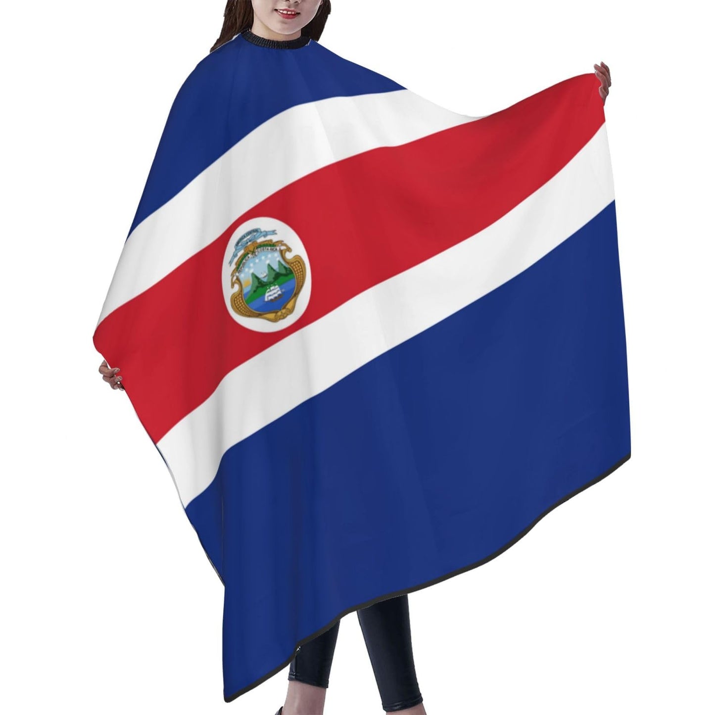 Costa Rica Flag Hair Cutting Barber Cape Hair Salon and Dyeing Styling Cloth for Women/Men