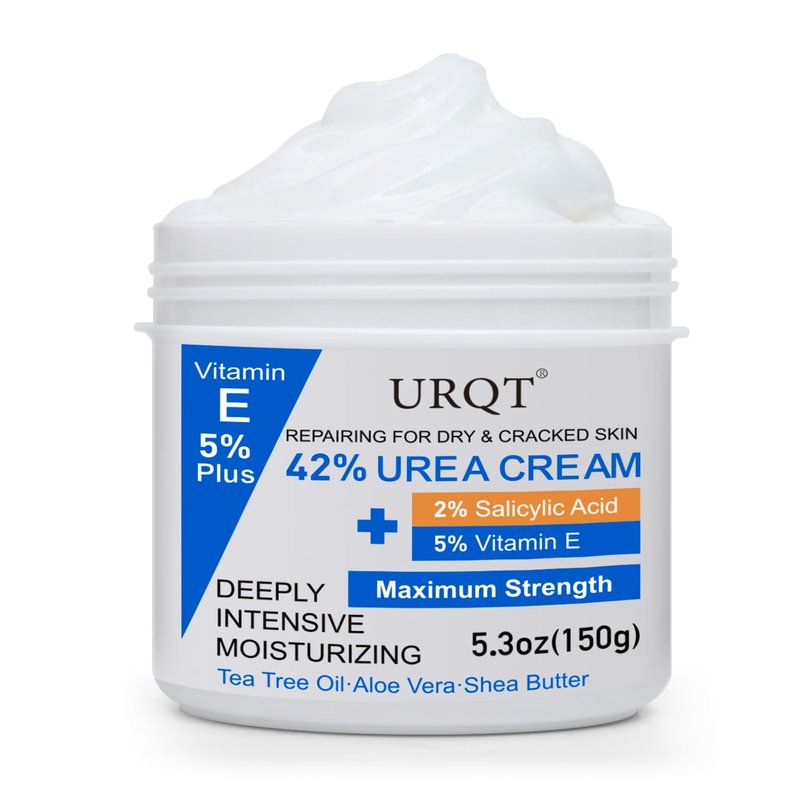 Urea Cream for Dry & Cracked Skin - 42% Moisturizer with Salicylic Acid, Vitamin E & Aloe Vera | Foot & Hand Repair Cream