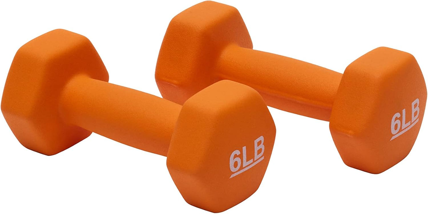 Neoprene Dumbbell Hand Weights for Exercise & Muscle Toning - Adjustable Sizes Available