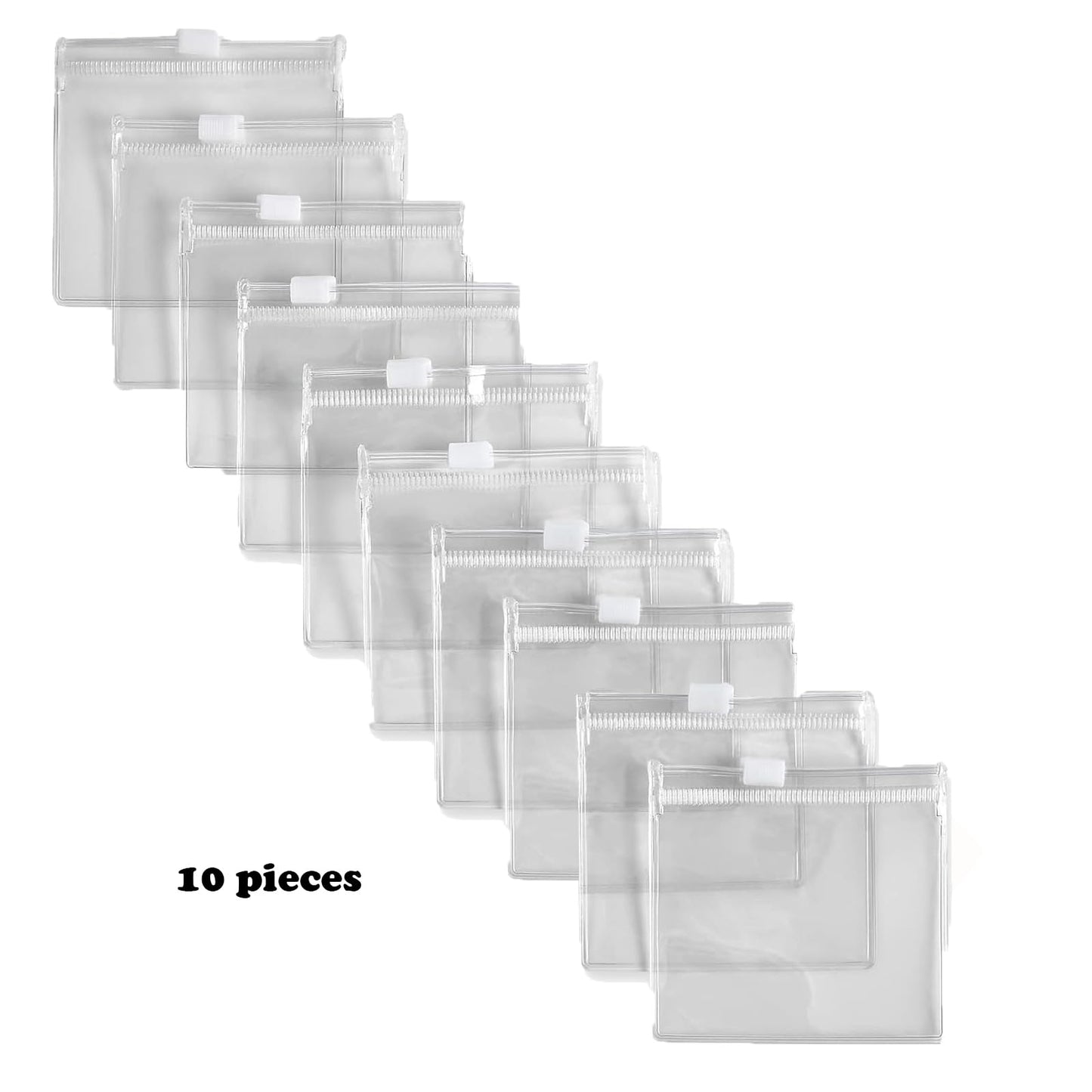 Mini Zipper Storage Bags for Travel Essentials, Reusable Clear Plastic Pouches for Pills, Jewelry and Small Items, Waterproof Portable Organizer for Daily Use and On the Go Storage (10)