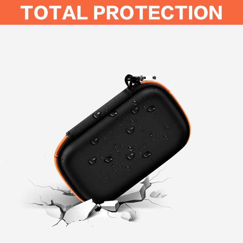 SSD Case for SanDisk Extreme Portable SSD & Extreme PRO, Hard Shell Protective Storage Bag with Carabiner, Fits 1TB 2TB 4TB 8TB External Solid State Drive for Business Travel(Orange)