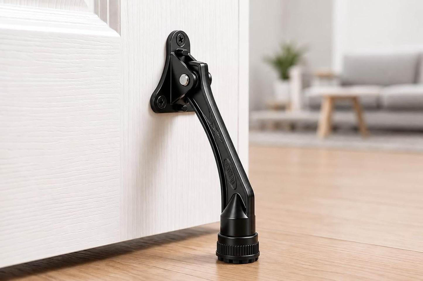 4-Inch Kick Down Door Stopper - Zinc Alloy with Non-Slip Rubber Foot | Screw Mount for Wood, Tile, Carpet & Concrete Floors