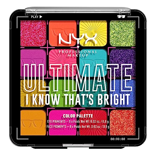NYX Ultimate Shadow Palette - I Know That's Bright, 0.02 oz