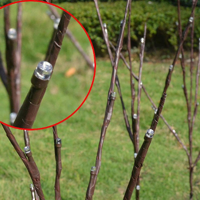 Uonlytech 60 LEDs Solar Powered Artificial Branch Lights Twig Lights Lighted Willow Branch for Christmas Thanksgiving Home Party Decoration (Warm Light)