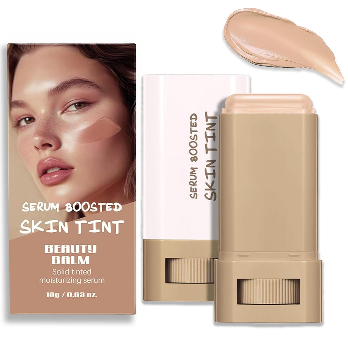Foundation Stick - Serum-Infused Beauty Balm for Flawless Skin | Longwear Tinted Moisturizer in Natural Finish (#02, #03, #06)