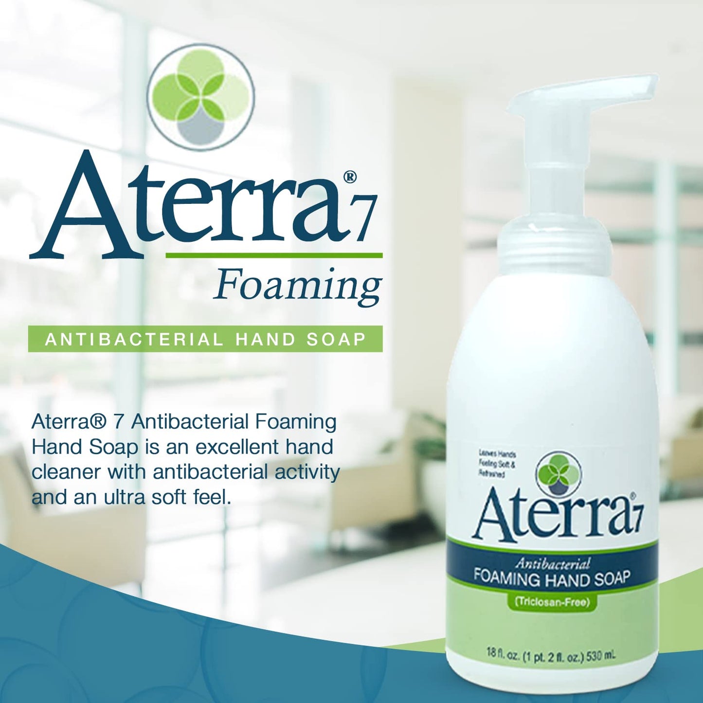 Aterra7 Foaming Hand Soap with Thick, Rich Lather 18 Fl Oz (Pack of 2)