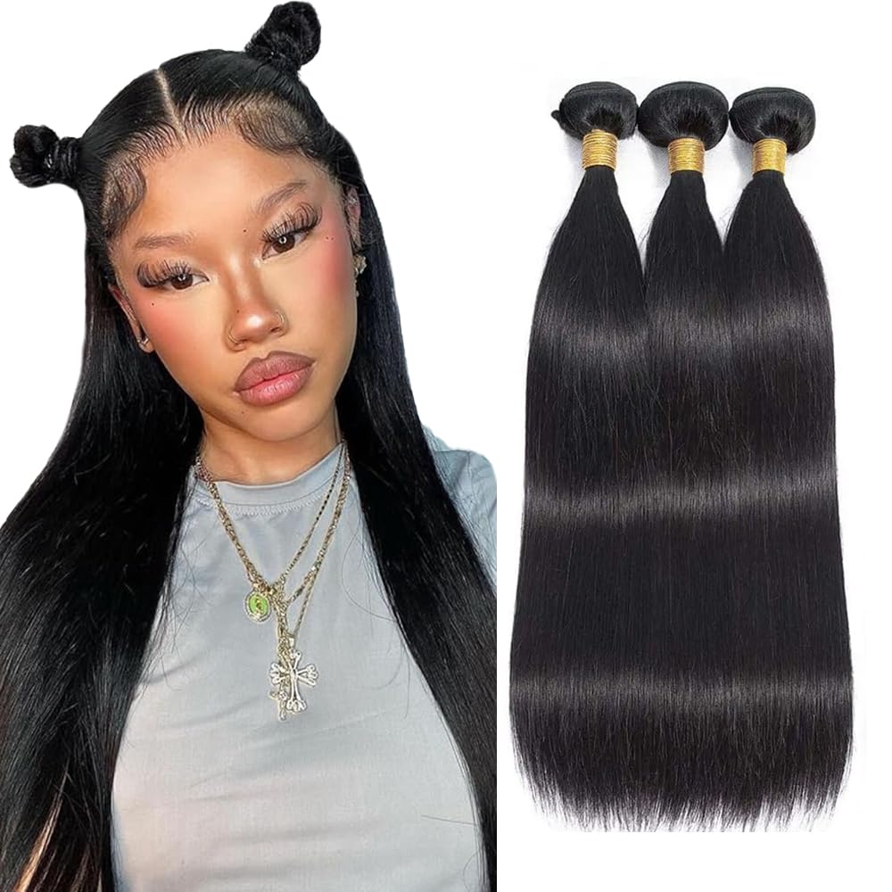 26 28 30 Inch Red Human Hair Bundles Bright Red Straight Bundles Mixed Length Peruvian Virgin Burgundy Bundle Hair Extensions