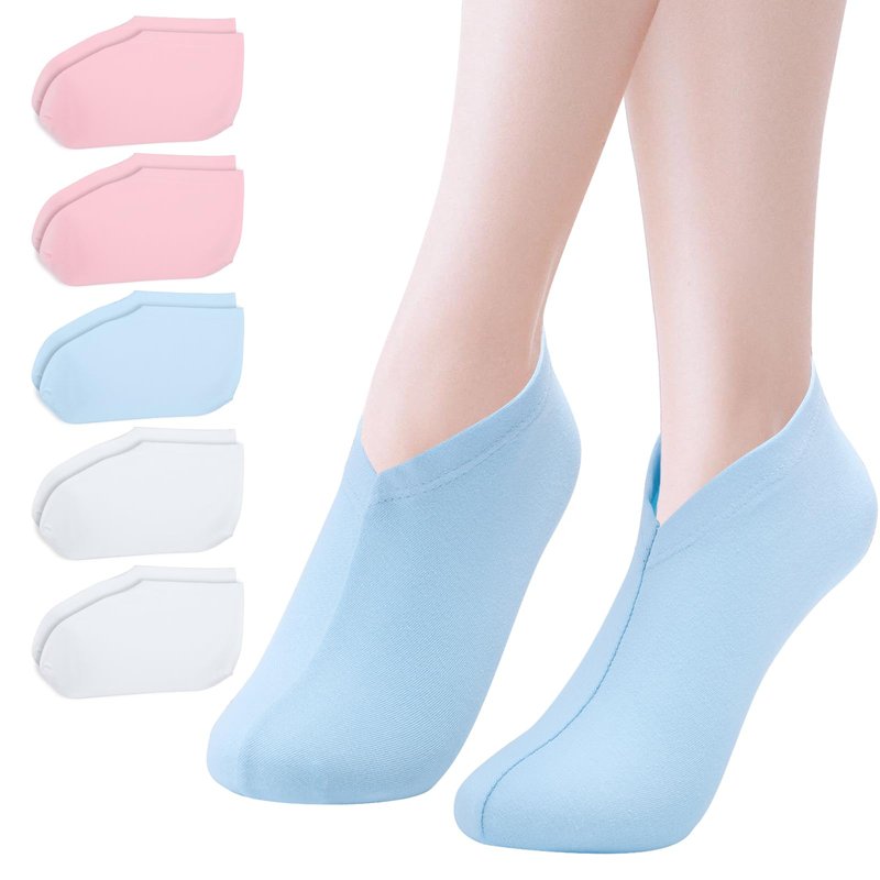 Segbeauty 12 Count Lotion Cotton Socks for Dry Cracked Feet Women, 6 Pairs Moisturizing Socks for Dry Feet, Sleep Sock for Cracked Heel Repair Overnight, Sleeping Foot Care Spa Gel Heel Protectors