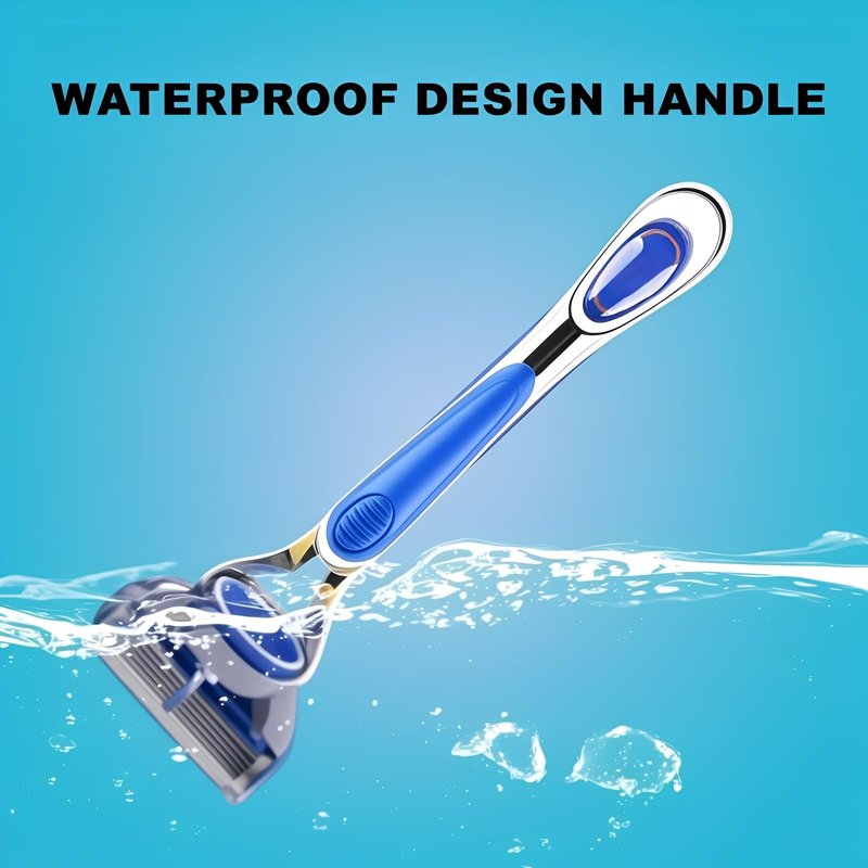 ONLY Compatible with Gillette Fusion 5 Handle,Ergonomic Metal Replacemen Handle Compatible with Gillette Fusion5 Razors for Men,Comfort and and Non-Slip,2Pack.(ONLY THE HANDLE)