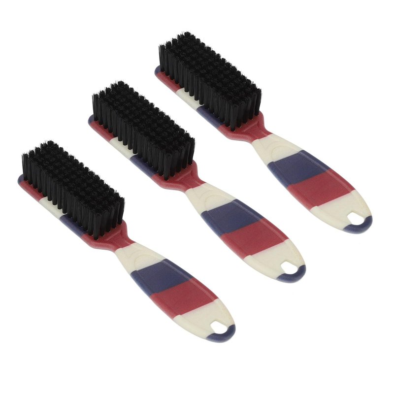 3 Pieces Barber Fade Brush, Soft Beard Fade Brush, Versatile Styling Cleaning Brush with Ergonomic Handle, Cleaning Nylon Brush for Beauty Salon, Home, Impact