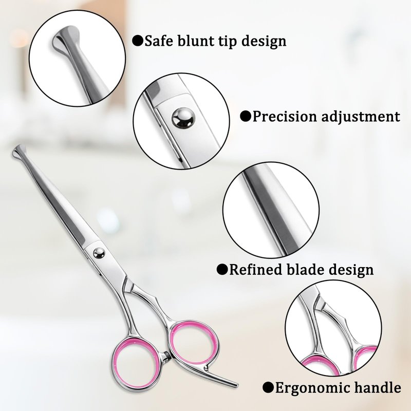 Women’s Pubic Hair Scissors, Round-Tip Scissors Bikini Trimmer Small Personal Vaginial Grooming Trimming Stainless Steel, Ergonomic Grip for Sensitive Areas, Men Women,Travel Friendly