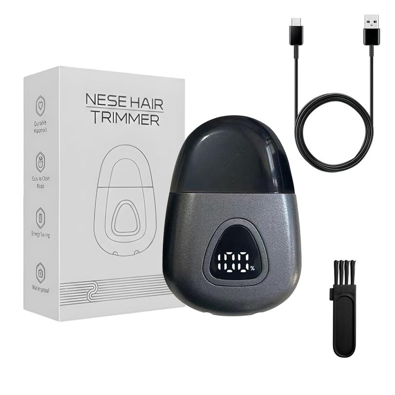 Infinity Choices Nose Hair Trimmer for Men Women - Electric Nose Hair Clipper with Replaceable Stainless Steel Blade, Powerful Motor, Wet/Dry Use, Portable USB Rechargeable Design | Gray