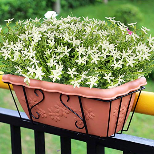 Rinlong 6Pcs UV Resistant Star Jasmine Artificial Flowers