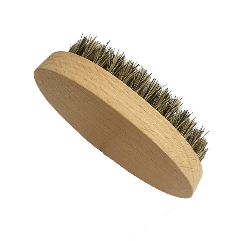 Beard Comb Oval Wood Handle Beard Grooming Brush Boar Bristle Brush Men Beard Grooming Tool For Grooming