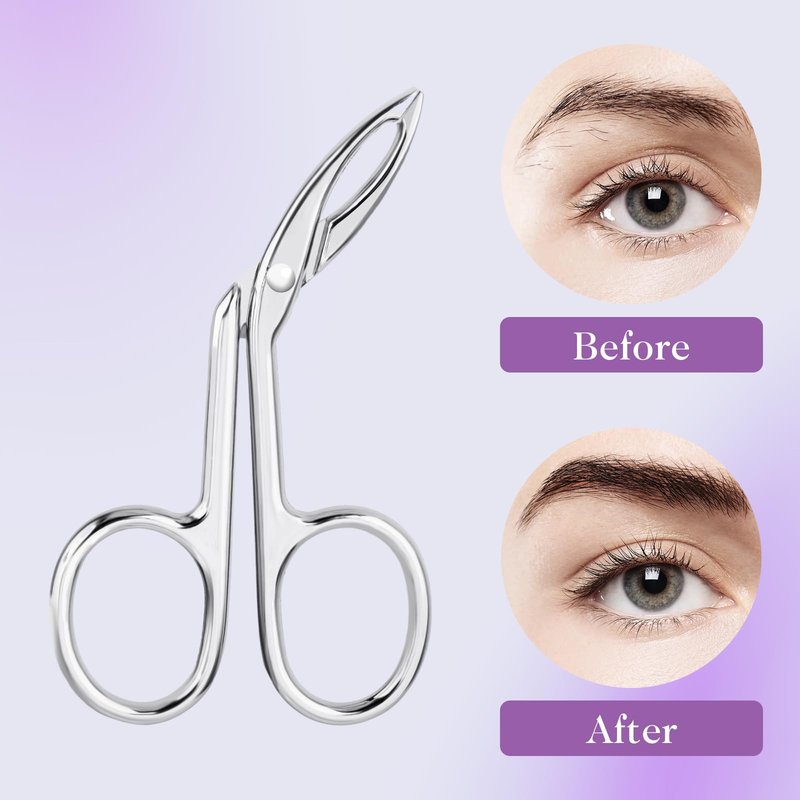 Gjinxi 2Pcs Eyebrow Tweezers Scissor Handle Set, Flat Straight Tip Tweezers Hair Plucker Slanted Tip Shaped Eyebrow Facial Remover Stainless Steel for Hair Plucker Remover Facial Hair Eyebrows Care