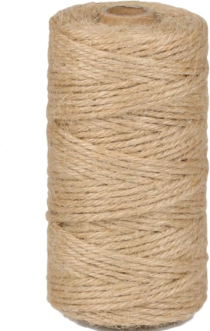 Natural Jute Twine - 600 Feet Craft String for Gift Wrapping, Gardening & Macrame | Brown 2mm