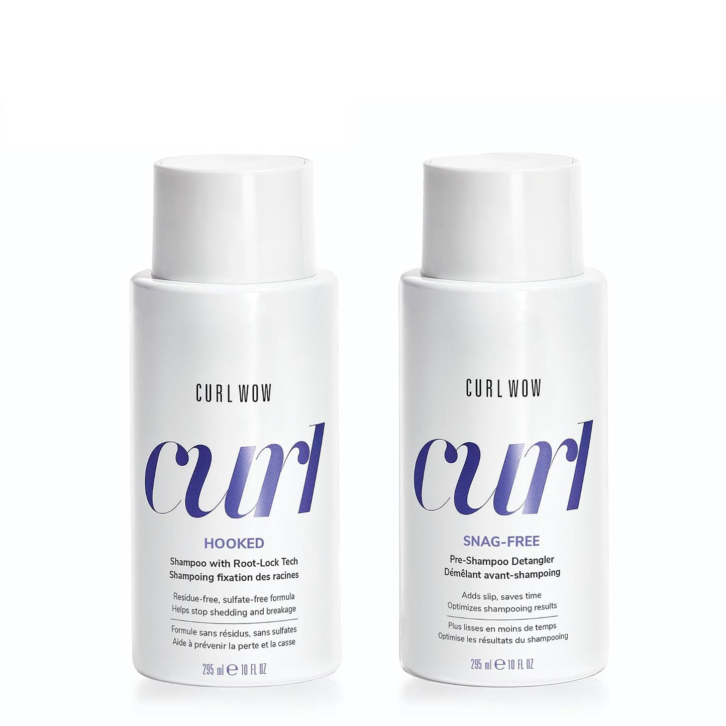 Dynamic Wash Day Duo | Curl Wow Snag-Free Pre-Shampoo Detangler & 100% Clean Curl Shampoo - Perfect for Curly Hair Care