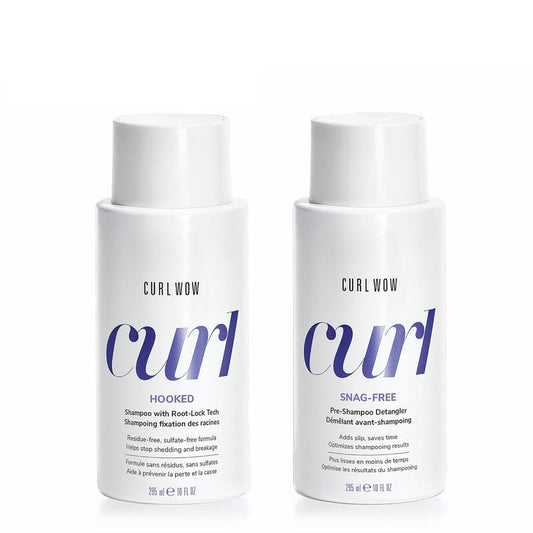 Dynamic Wash Day Duo | Curl Wow Snag-Free Pre-Shampoo Detangler & 100% Clean Curl Shampoo - Perfect for Curly Hair Care