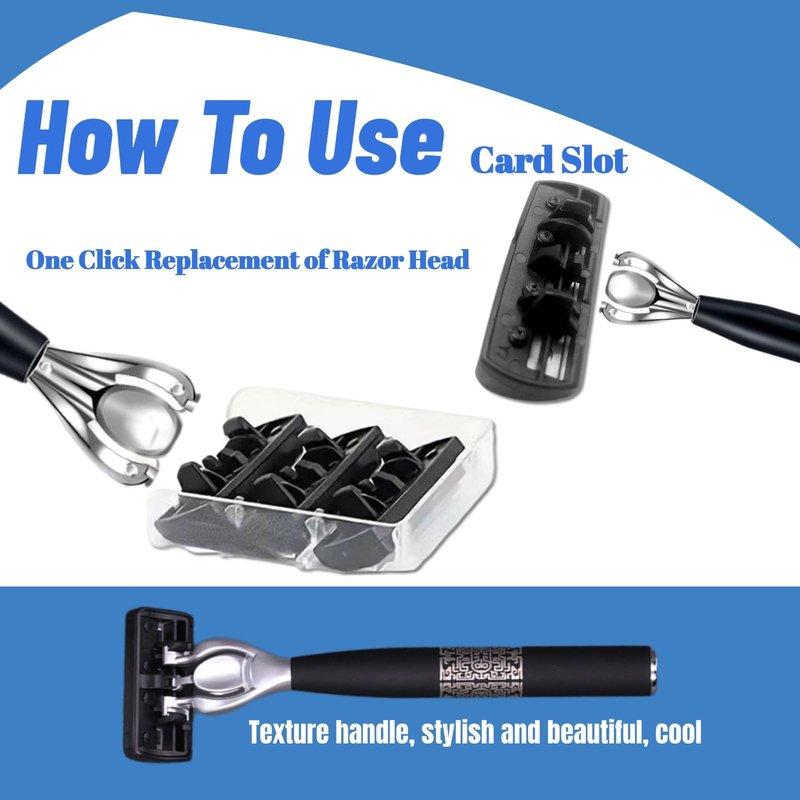 Upgrade7-Blade Razor for Men, Razor Handle & Razor Blade Refills,Safety Razor Collocation Lubrication Strip and Precision Trimmer Bring a Comfortable Shave Experience