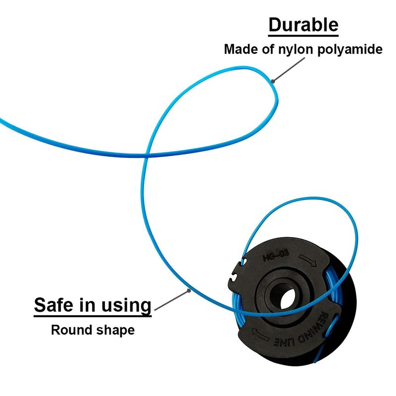 Thten 29242 29082 Trimmer Spool Replacement 27ft 0.065 inch for Greenworks 24V 40V 21052 29272 and 21212 Dual line Electric String Trimmers with 3411546A6 Cap Covers Parts(6Pack+2 Cap)