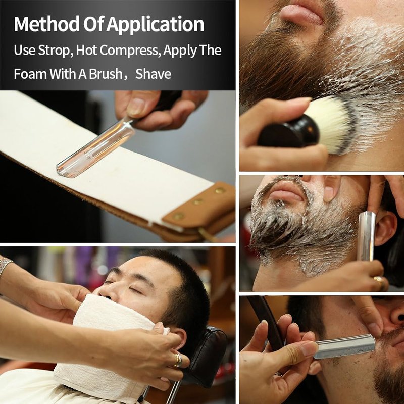 Gold Dollar Retro Shaving For Men Acrylic Handle Straight Razor Barber Shaving Ready Without Stabilizer Scraper Cloth Kit