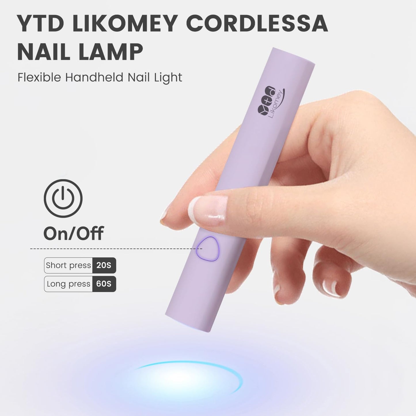 Handheld UV LED Nail Lamp - Quick Dry Mini Gel Polish Light | Portable Cordless & Rechargeable, Purple