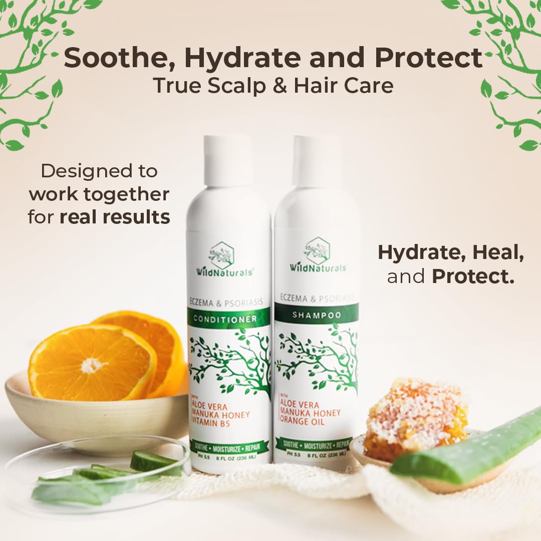 Eczema Psoriasis Shampoo & Conditioner Set | Anti-Dandruff Treatment for Dry Scalp & Itchy Hair