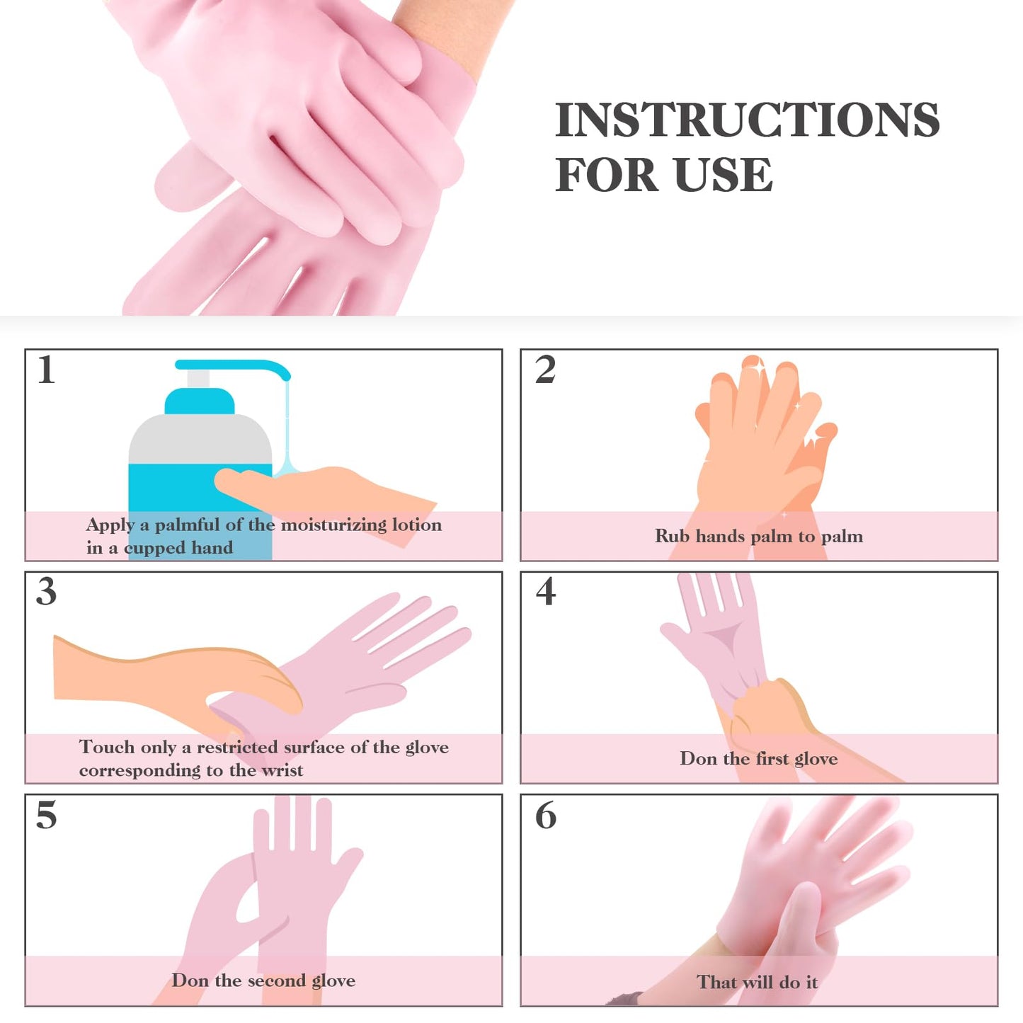 Sibba 2 Pairs Silicone Moisturizing Gloves Spa Gel Hydrating Gloves Women's Hand Care Gloves, Anti Slip Aloe Lotion Gloves for Repairing Dry Hand, Calluses, Cracked Heels and Softening Rough Skin