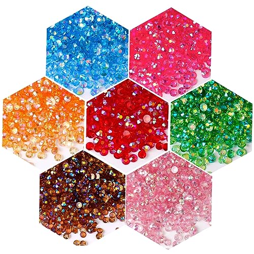 3000 SS6 2mm Flatback Rhinestones - Transparent Red AB Gems for Nail Art & Crafts