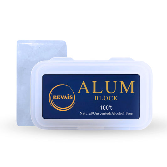 REVAIS Natural Alum Block 100g – 100% Pure Fitkari Stone Deodorant & Aftershave for Men, Soothes Razor Burn & Shaving Cuts, Astringent, Non-Staining, Unscented, Alcohol-Free, Gentle on Skin