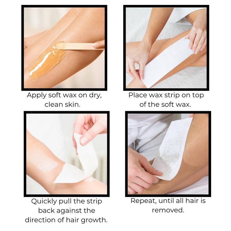 Generic Waxing Strip Non Woven Wax Disposable Strip Hair Removal Wax Strips Facial and Body Hair Removal Waxing Strips - White (50 x Strips (7cm x 22 cm))