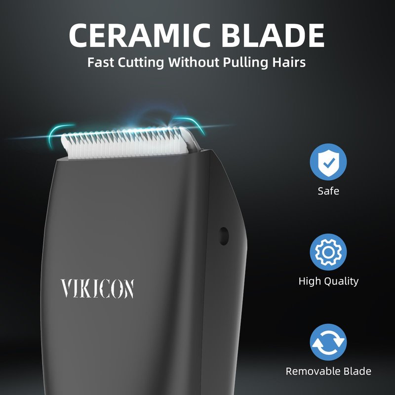 VIKICON Electric Groin Hair Trimmer: Ball Shaver & Body Groomer for Men Waterproof Wet/Dry Body Hair Clippers,Male Hygiene Razor with Standing Recharge Dock, Replaceable Ceramic Blade Heads(Black)