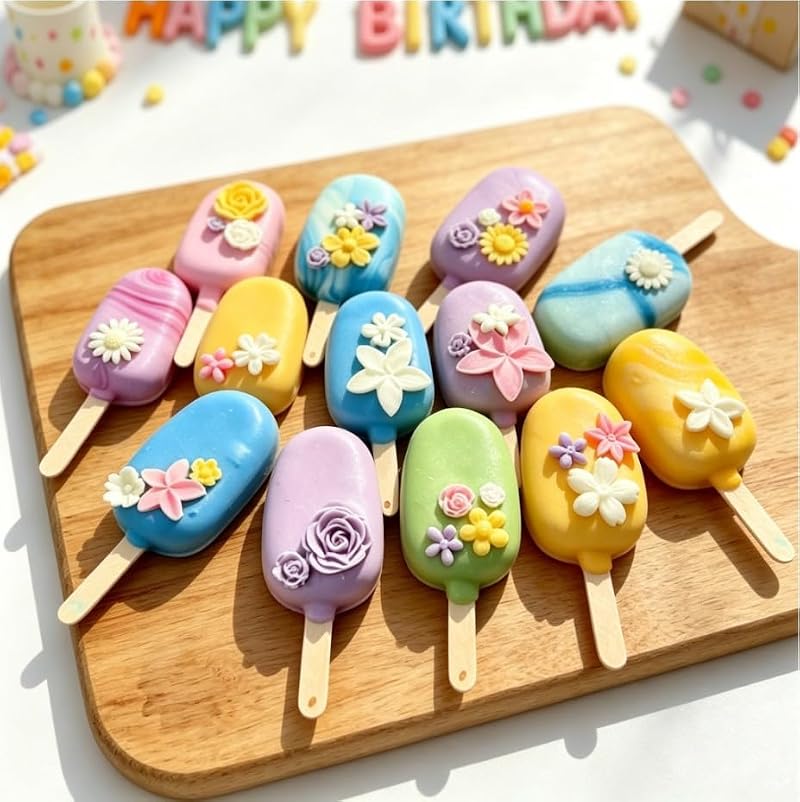 Flower Silicone Molds Set for Cake Decoration - Food-Grade Pink Molds
