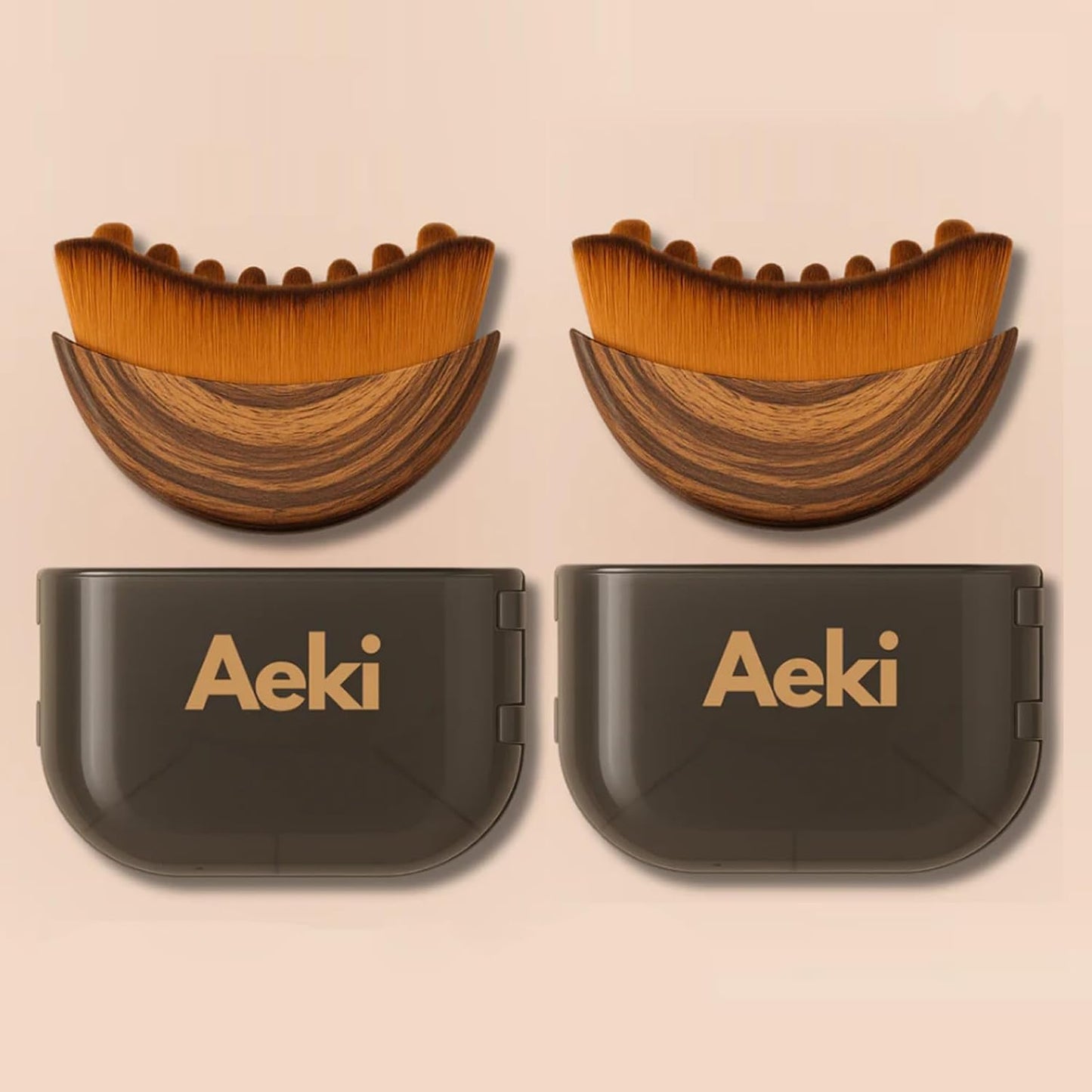 Aeki Lymphatic Contour Face Brush - Reduce Puffiness & Define Features | Soft & Gentle for All Skin Types (1 Set)