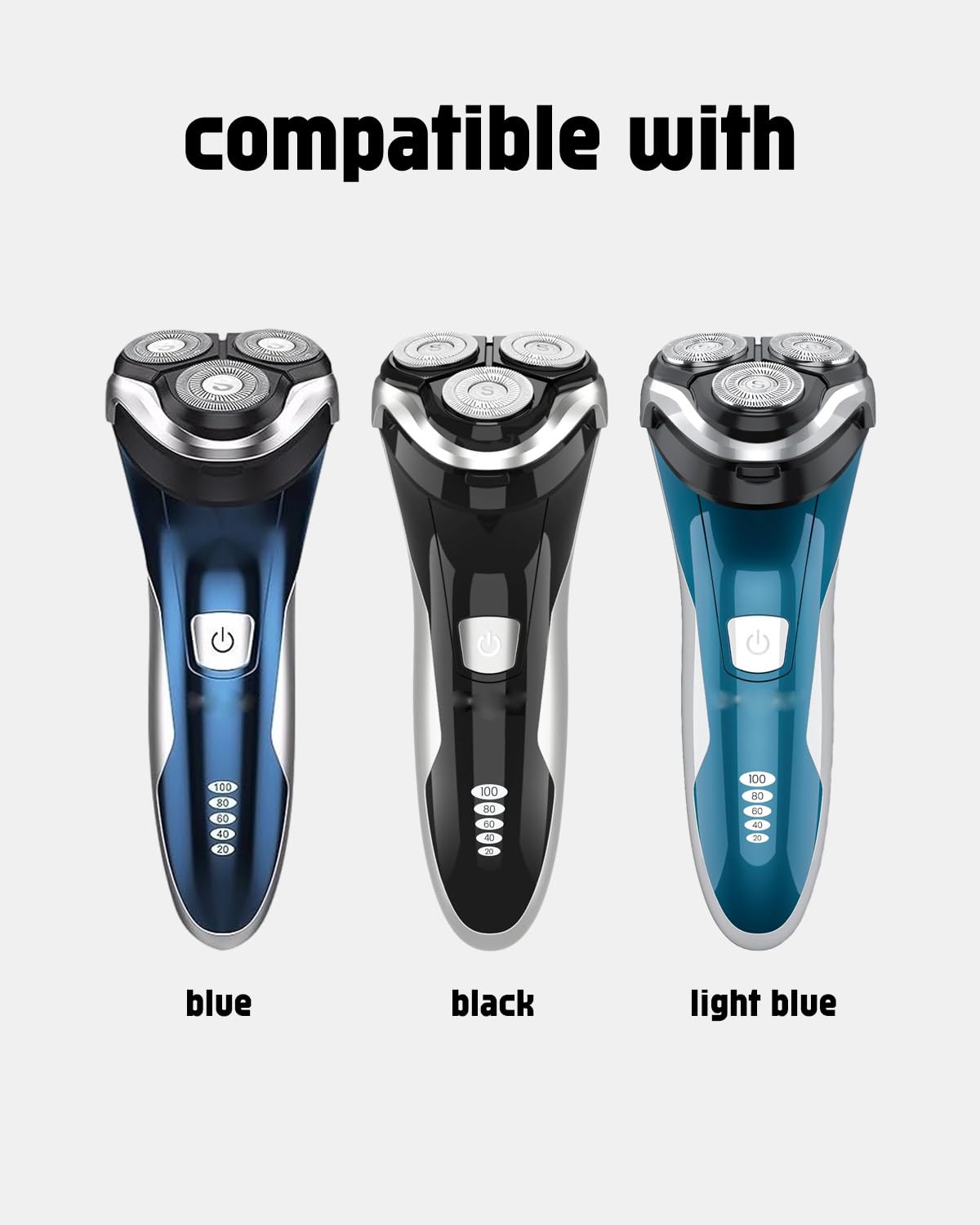 Sweetlf Replacement Blades for SweetLF Electric Razor for Men, 3PCS Sweet LF Replacement Heads for Shaver SWS7105 SWS7105BK, 2 Cleaning Brush