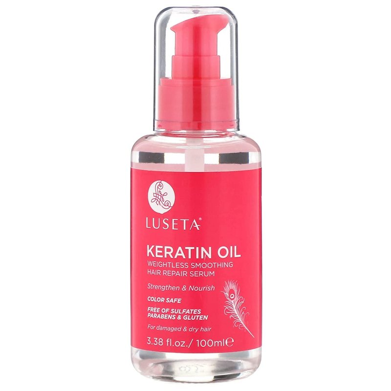 Luseta Keratin Hair Oil Serum - Strengthening Treatment for Color-Treated & Damaged Hair | 3.38 oz, Sulfate-Free