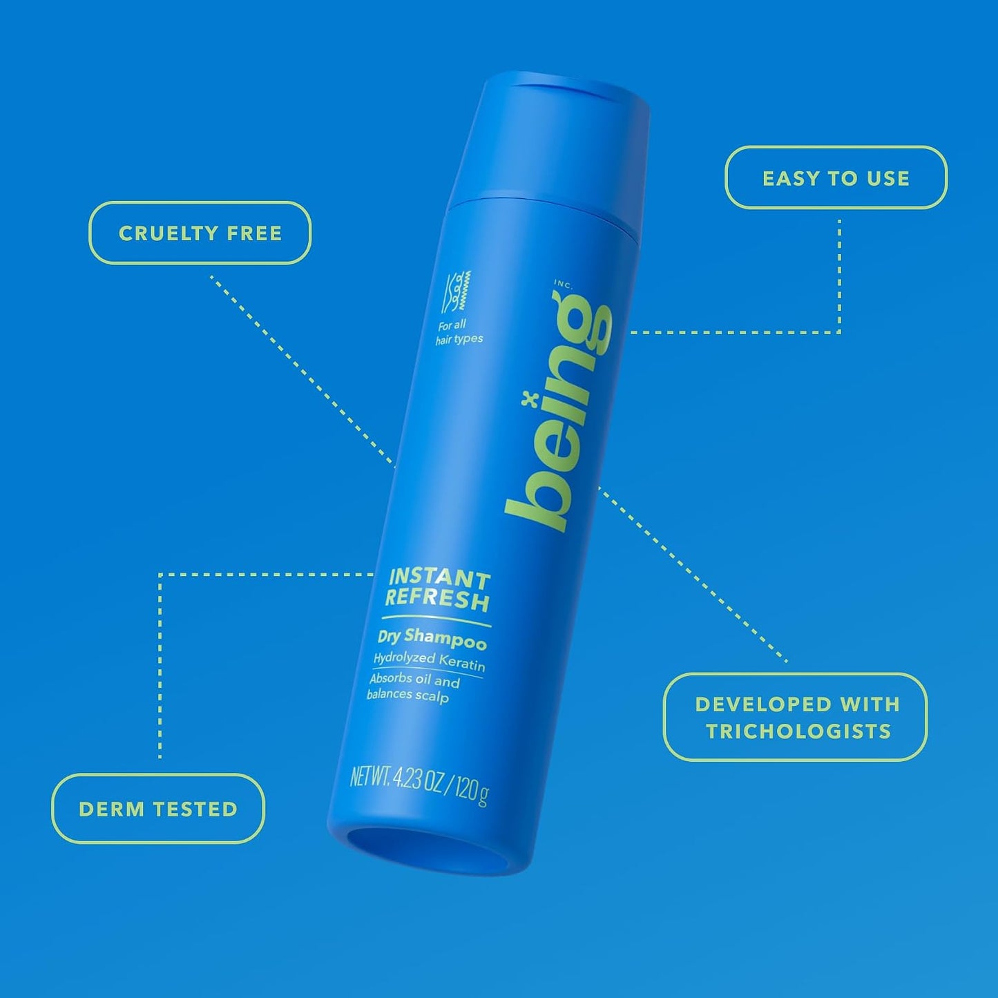 Instant Refresh Dry Shampoo with Keratin - 4.23 Oz | Pack of 2 for Quick Volume Boost