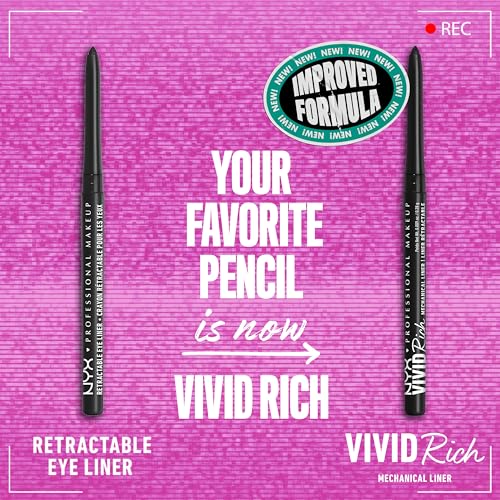NYX PROFESSIONAL MAKEUP Mechanical Eye Pencil Vivid Rich Onyx Black Pack of 2