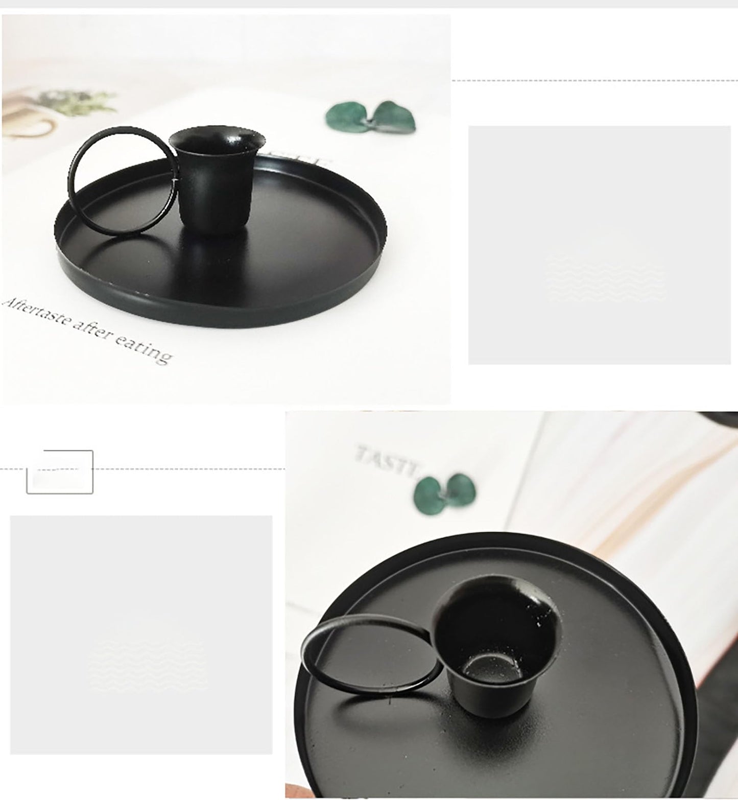 2 Pcs 4 Inch Black Iron Candle Holder for Taper Candles, Dinning,Wedding and Party Decoration (2, Black)